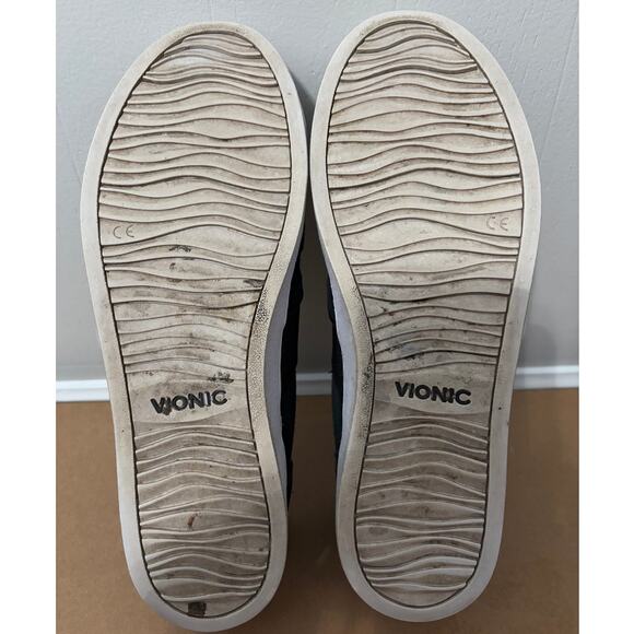 Vionic Perforated Black Leather Slip On Sneakers Size 9 - Picture 3 of 7